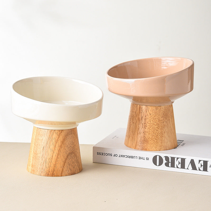 Elevated Ceramic Pet Bowl for Cats & Dogs