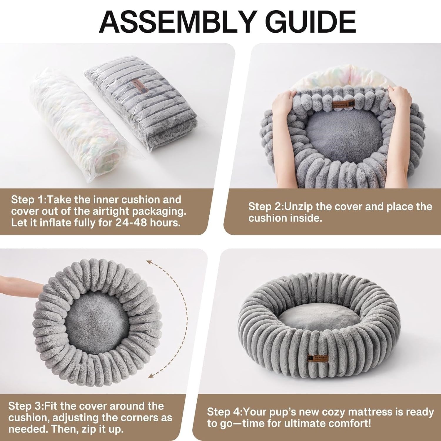 Cozy Washable Donut Bed for Cats and Small Dogs