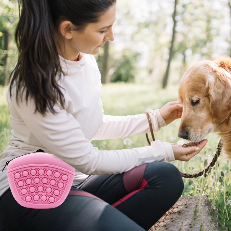 Soft Silicone Pet Treat Pouch with Waist Clip