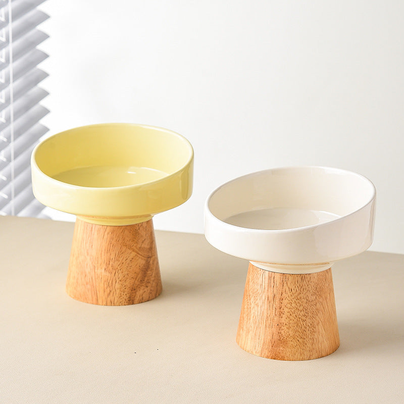 Elevated Ceramic Pet Bowl for Cats & Dogs
