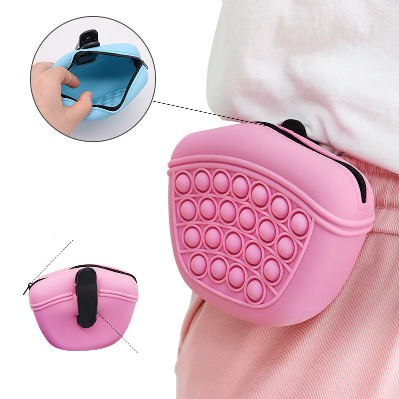 Soft Silicone Pet Treat Pouch with Waist Clip