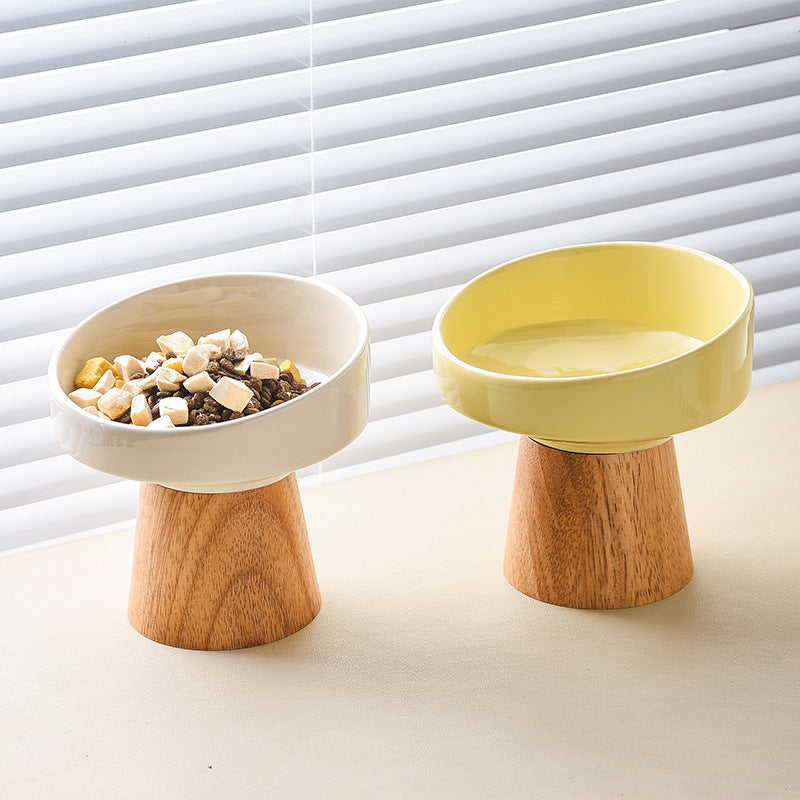 Elevated Ceramic Pet Bowl for Cats & Dogs