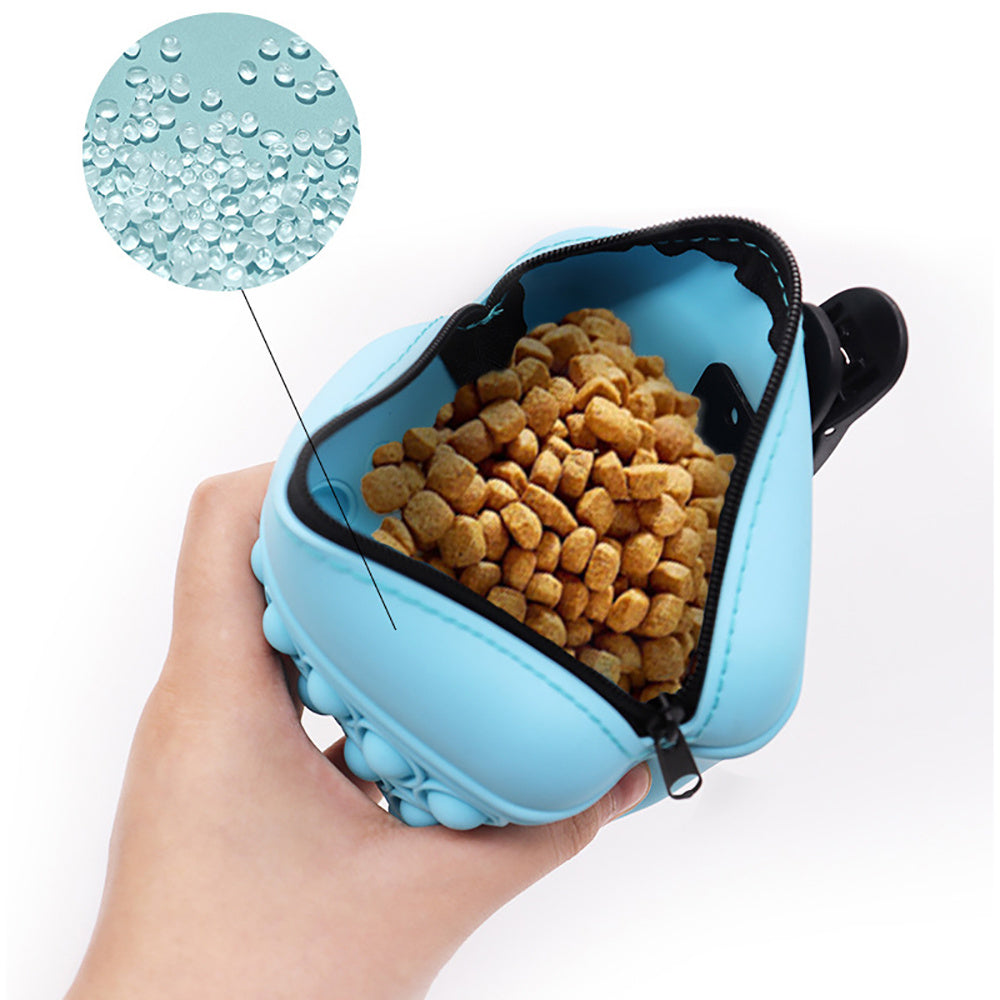 Soft Silicone Pet Treat Pouch with Waist Clip