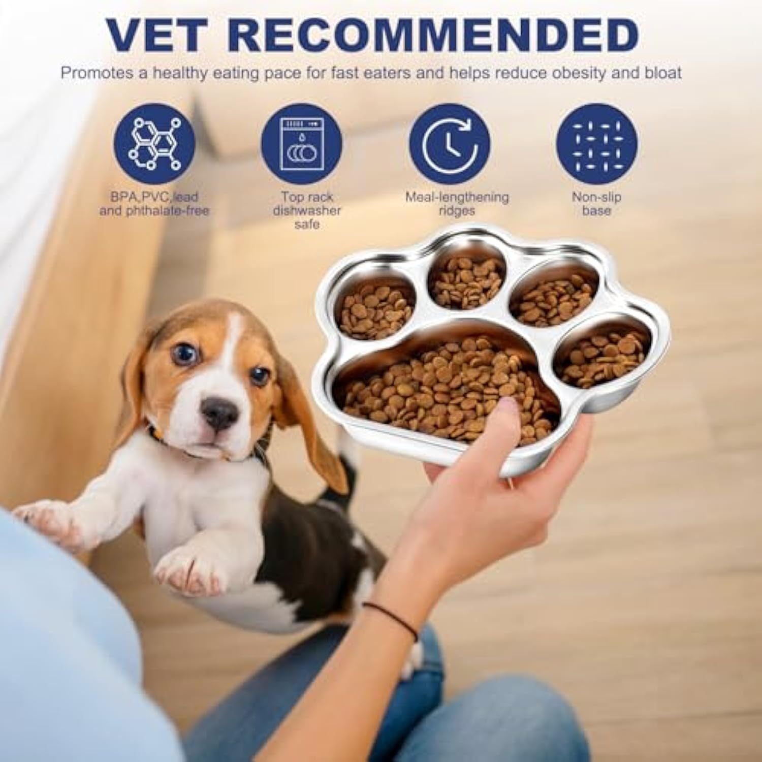 Stainless Steel Slow Feeder Dog Bowl