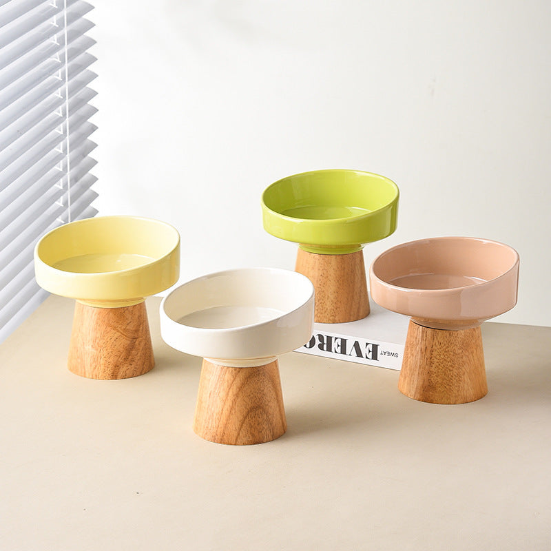 Elevated Ceramic Pet Bowl for Cats & Dogs